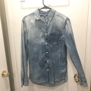 Bleached Navy Button-Up